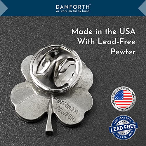 DANFORTH Four Leaf Clover Lapel Pin | Handcast Pewter Shamrock Lapel Pin, 3/4", Made in USA by Vermont Artisans | Lucky Irish Souvenir, St. Patricks Day Accessories 6