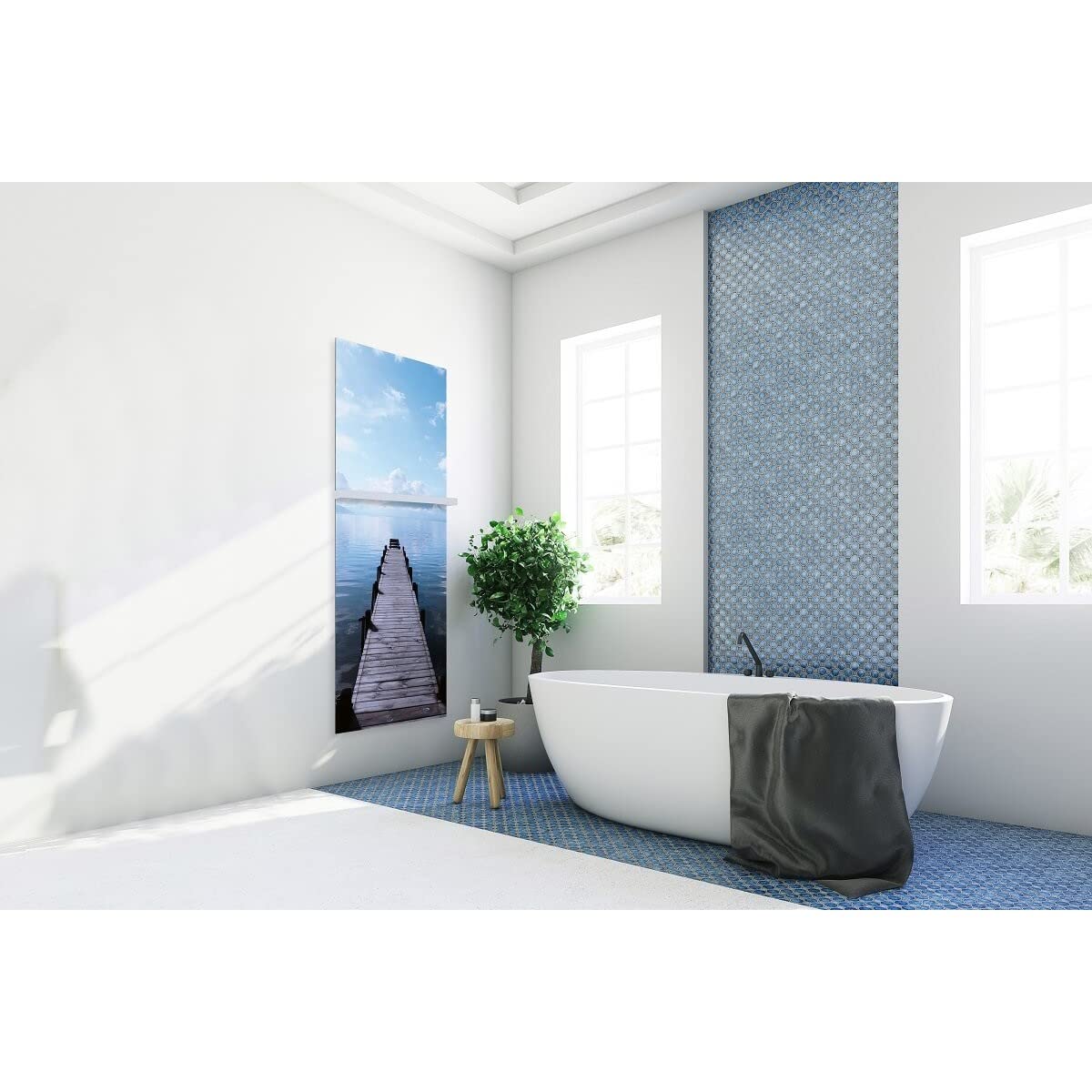 Decowatt Ceanothe Barre sèche-serviette 45 cm Fabriqué en France