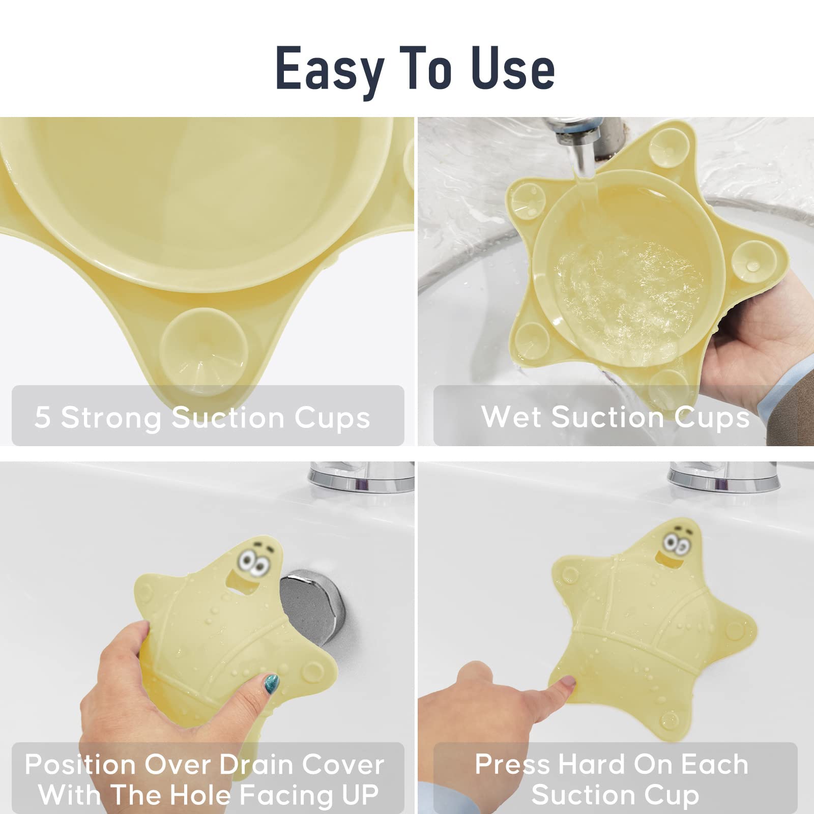 Copertura di Scarico per Troppopieno per Vasca da Bagno Prevenzione Perdite Ventosa in Silicone Tappo per Lavandino del Bagno Bagno Rilassante per Tubi a Pressione (BLACK