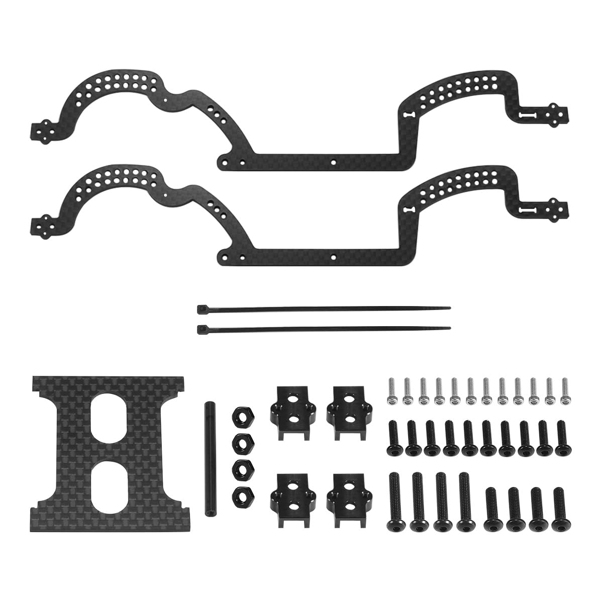 COOWOORC Chassis Frame, Carbon Fiber Chassis Frame Girder for 1/18 TRX-4M RC Crawler Cars