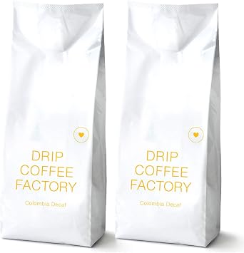 Drip Coffee Factory Colombia Decafe Coffee Powder, Medium Ground, 2.2 lbs 1 kg, 17.6 oz 500 g x 2 Bags