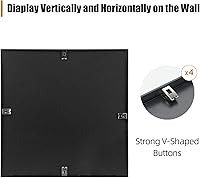 Vista 6 de Homso Marco para discos de vinilo para pared, cubierta de álbum para discos LP de 12.5 x 12.5 pulgadas con tapa, acabado de aluminio metálico, Negro