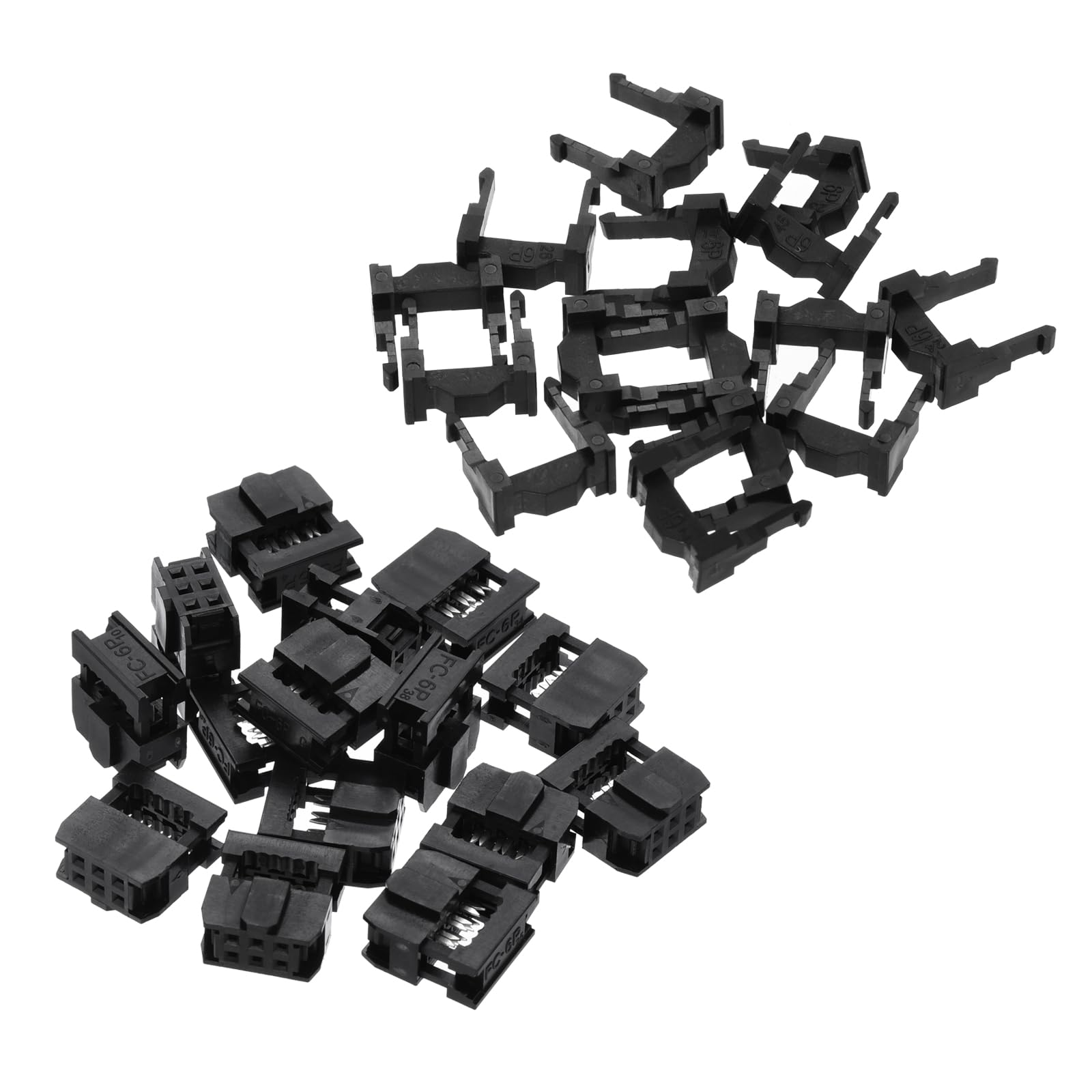 QUARKZMAN 10-pozycyjne złącze żeńskie IDC Socket x 15 sztuk płaskich złączek kablowych FC-10P do płytek drukowanych, czarne