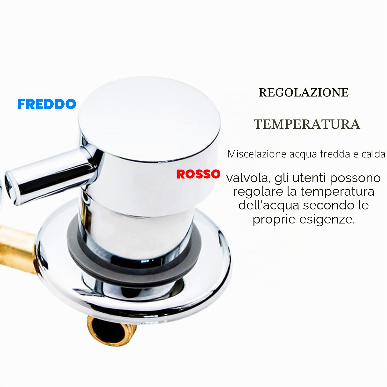 Rubinetto deviatore doccia in ottone a 3 vie 2/3/4/5 uscita con nucleo valvola da 10/12,5/5,7 pollici Maniglia spessa durevole ed elegante per l'aggiornamento della cabina del bagno