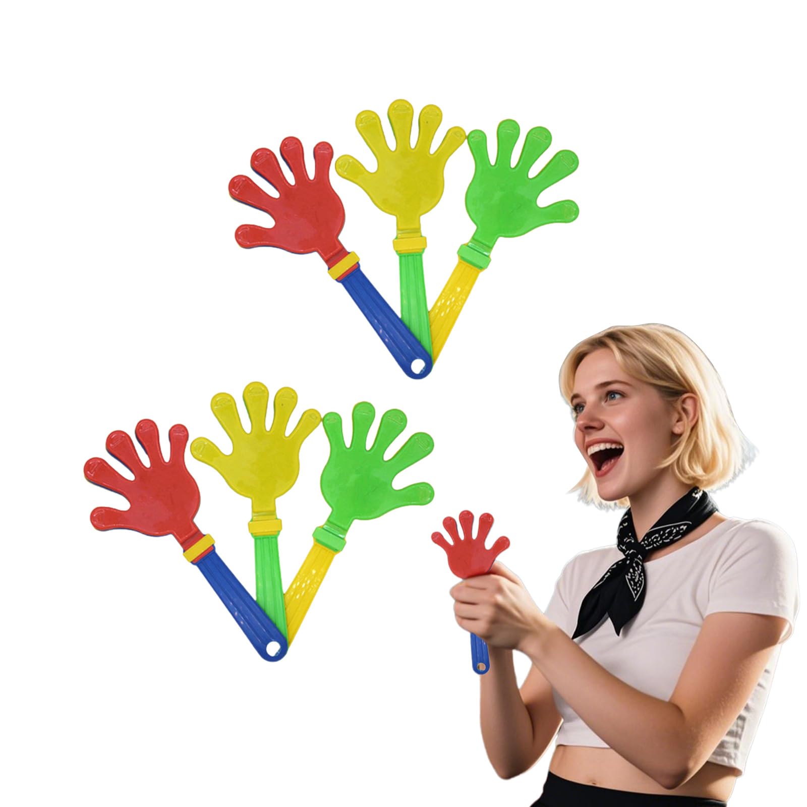 2 Pcs Hand Clappers 28 cm Large Hand Clappers Noisemakers Cheer Noise Makers Finger Noise Makers for Sporting Events Basketball Football Game Party Favors (Random color)