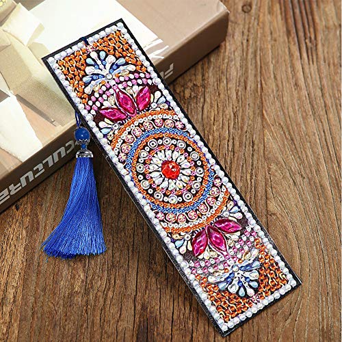 5D Diamond Painting Bookmark, Fundaful 2Pack DIY Beaded Bookmarks with Tassel and Diamond Painting Tool for Kids Adults Beginner Art Craft Supplies Christmas Gift