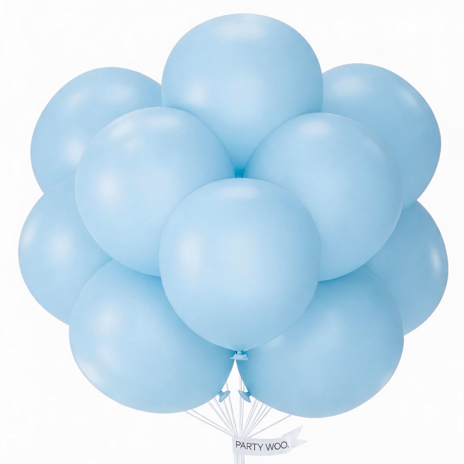 PartyWoo Baby Blue Balloons 20pcs Light Pastel Sky Aqua Blue Color