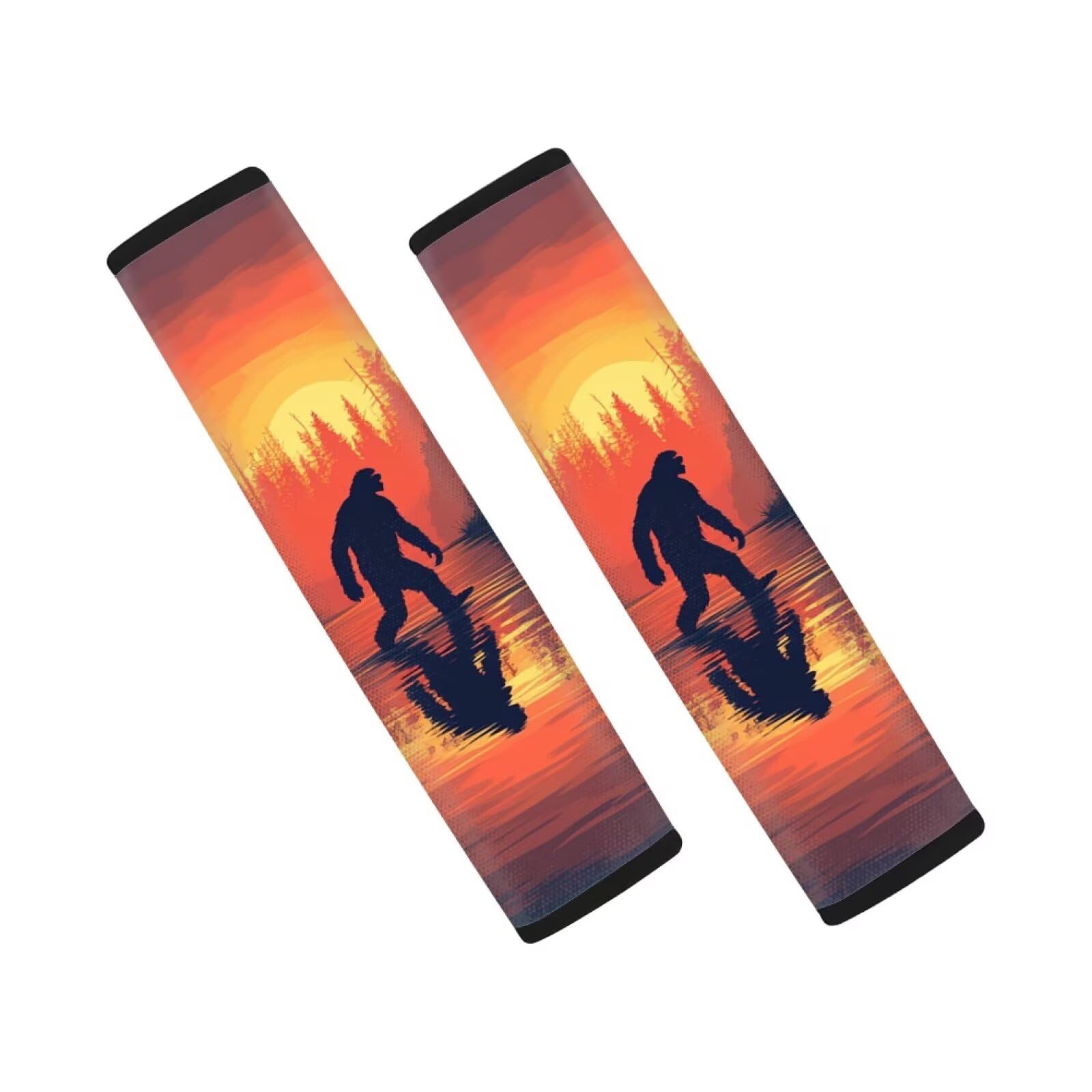 AFPANQZ Bigfoot Print Car Seat Belt Pads Cover Seatbelt Shoulder Strap Cushion Harnss Pads Comfortable Driving Universal Fit Truck Vans Sedans SUVs