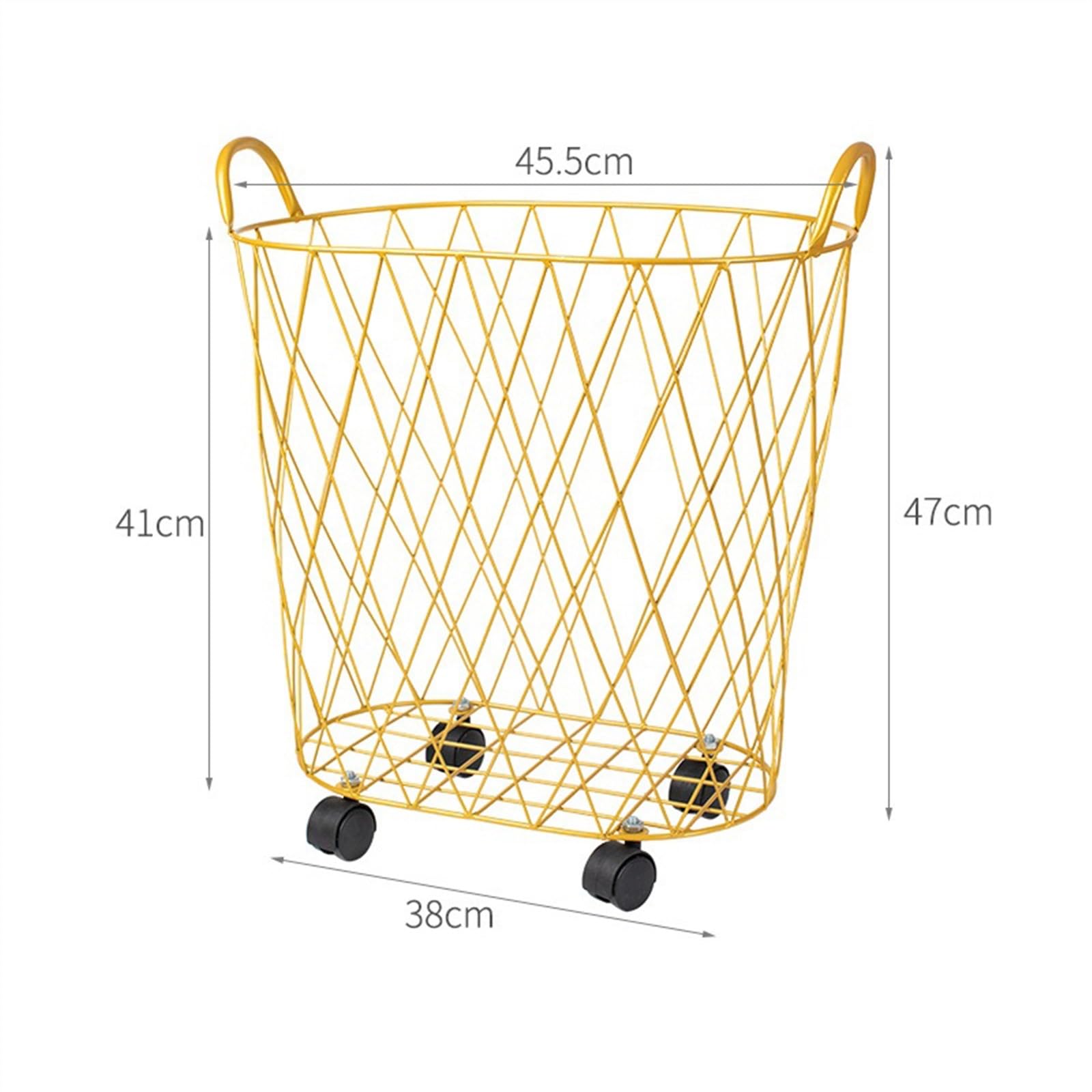 Wäschekorb Haushaltskorb for schmutzige Wäsche aus Gold, Aufbewahrungskorb for im Badezimmer, leichter Luxus-Wäschekorb Eisen Wäschesammler(Gold)