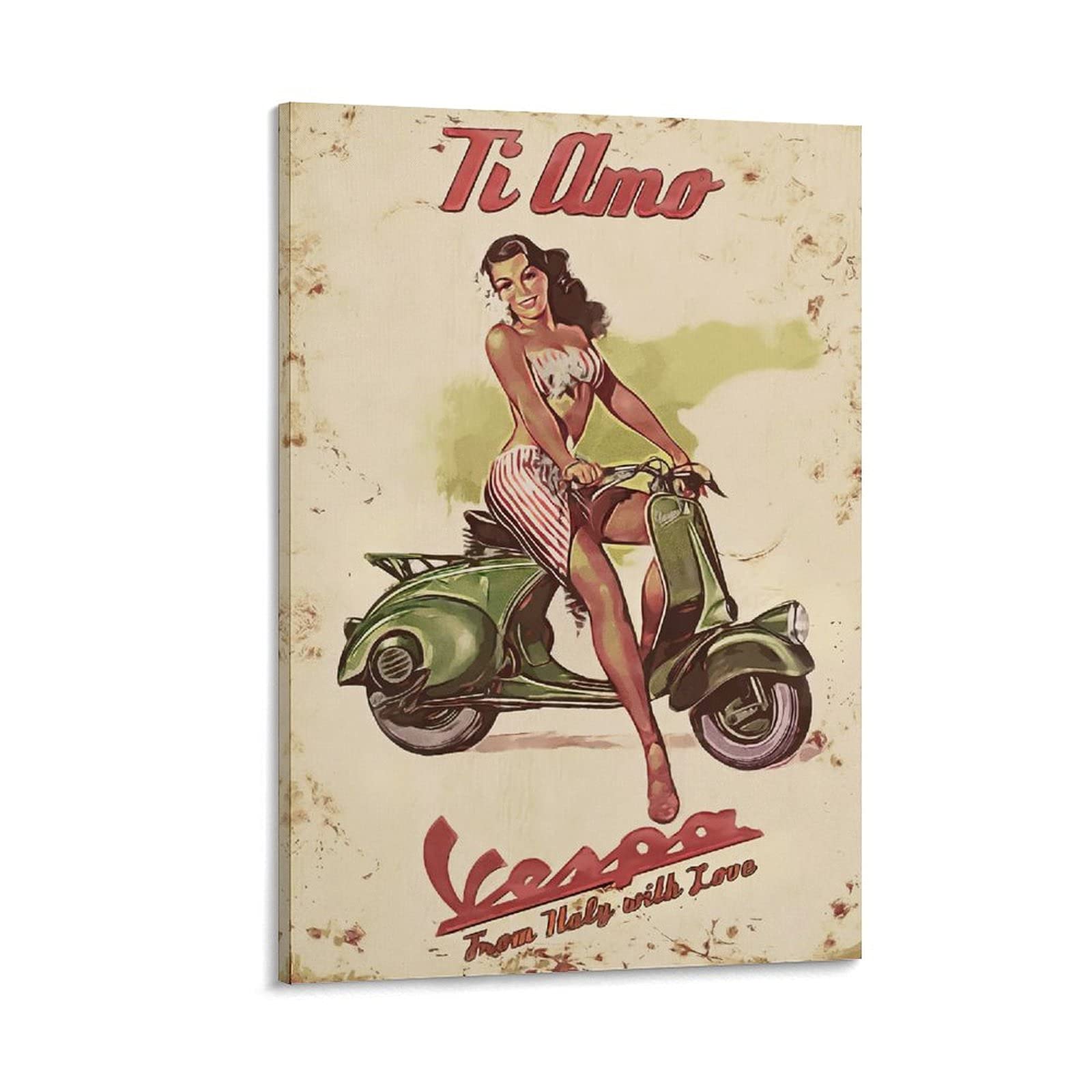 Vespa Way Of Living Poster Vintage 60x90 Cm – Stampa Artistica Estetica Per Parete, Decorazione Casa, Ufficio, Bar E Regalo Per Appassionati