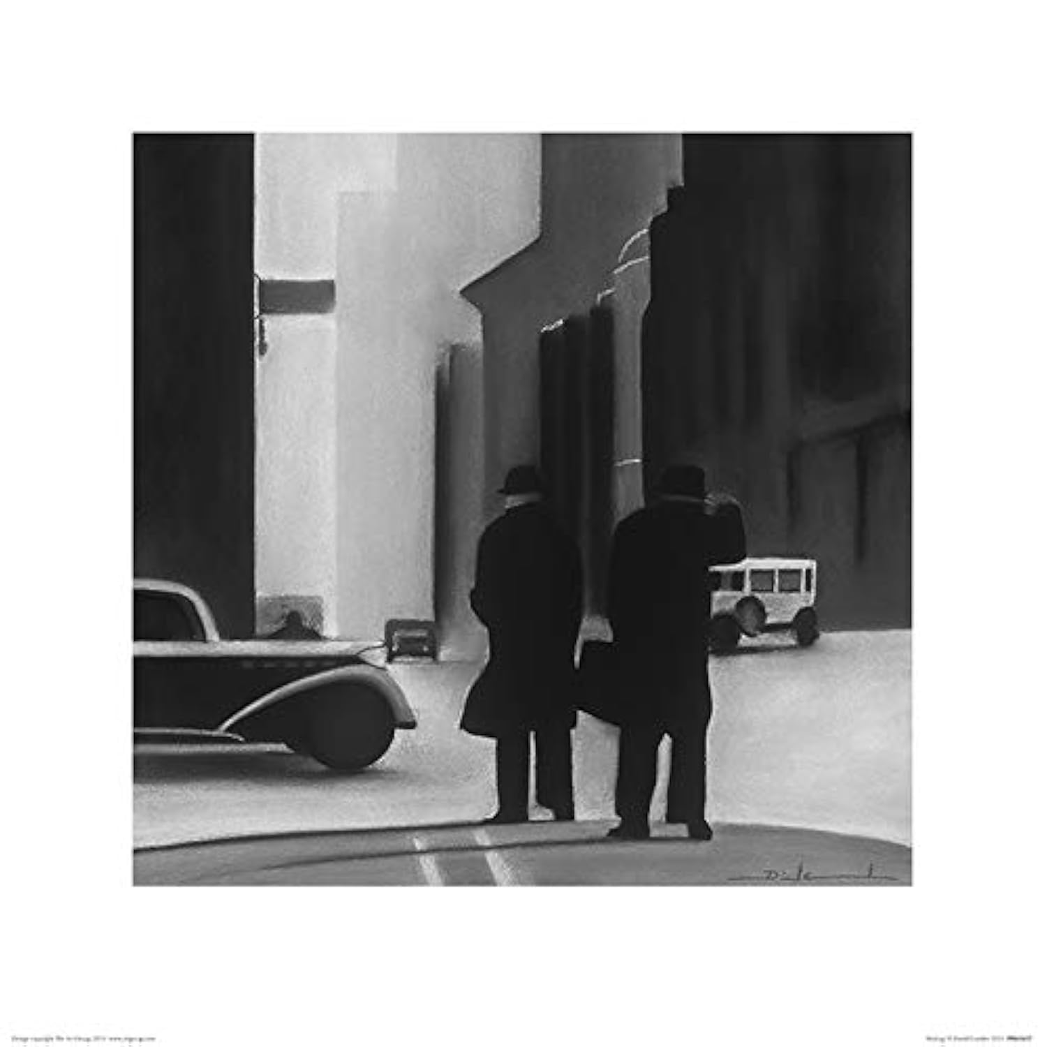 The Art Group "David Cowden Waiting Paper Art Print, Multi-Colour, 40 x 40 x 1.3 cm