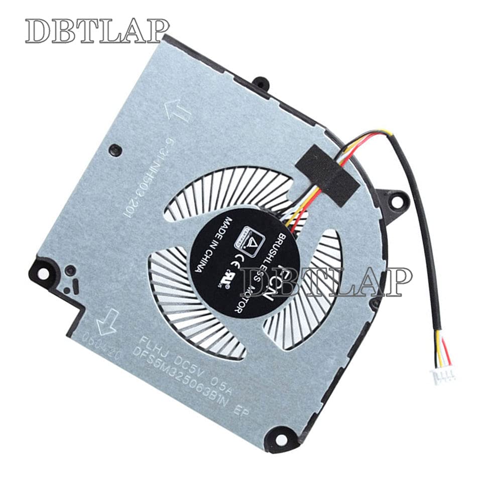 Fan, Compatible with FCN 6-31-NH503-201 DFS5M325063B1N FLHJ, 5E+1 Decibels, 5 Volts, Forced Air Cooling, Desktop, Laptop