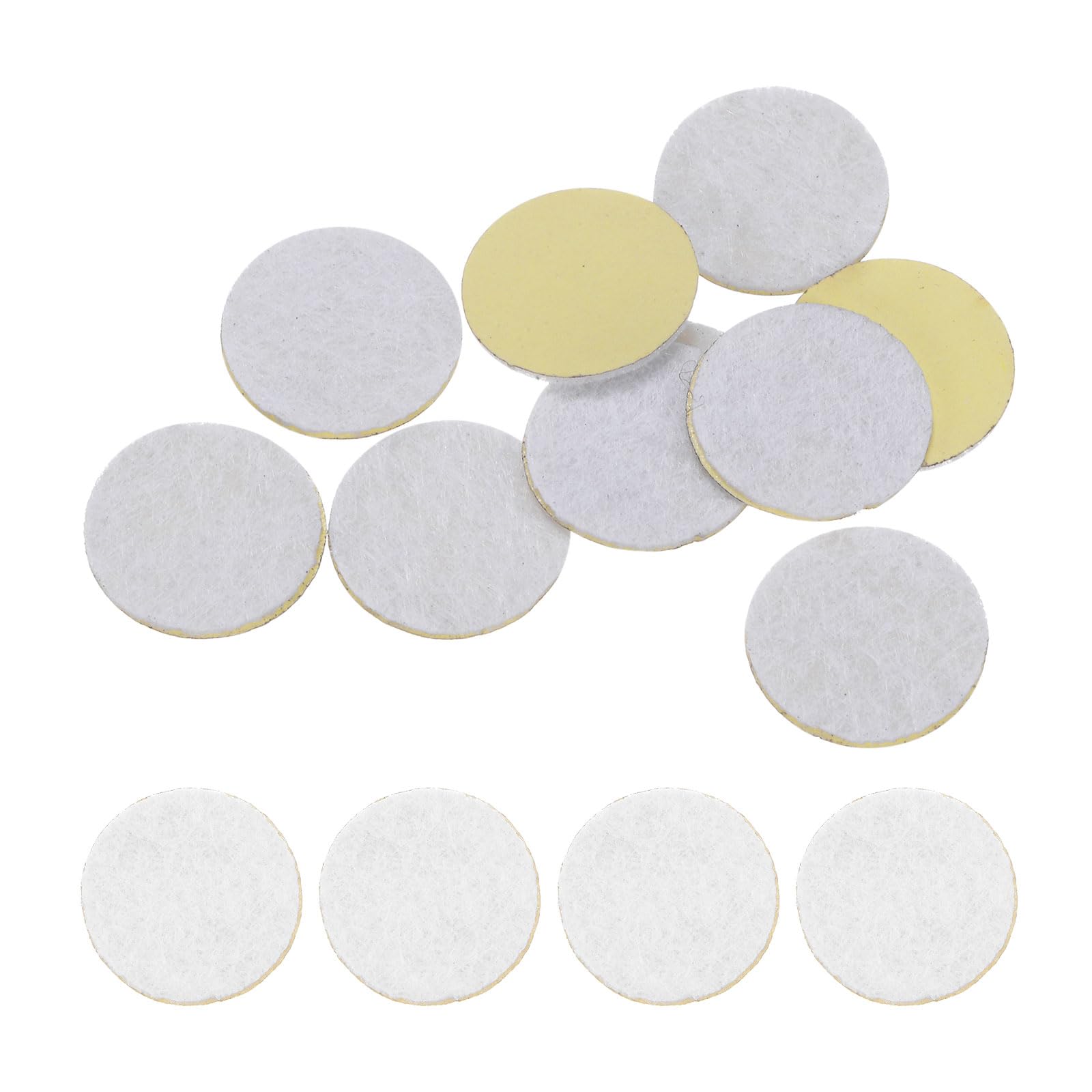 HARFINGTON 10pcs Round Adhesive Felt Circles, 15mm 5/8" Pre Cut Felt Craft Stickers Non-Woven Mini Felt Fabric Circles for DIY Sewing Handcraft Cut Projects Craft Finishing, White