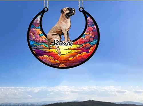 Vista 155 de LOVELYPOD Adorno de Navidad personalizado de perro pastor alemán, atrapasoles conmemorativo, adorno de Navidad de pastor alemán con nombre, pérdida