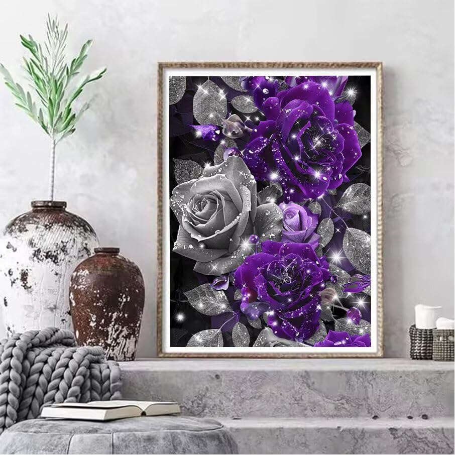 Gemme point de croix violet 5D grand format contre le stress - 2