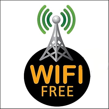 fingerz Free WiFi Sign Sticker Wall PVC Door Windows Tower 6 inch (Pack of 6)