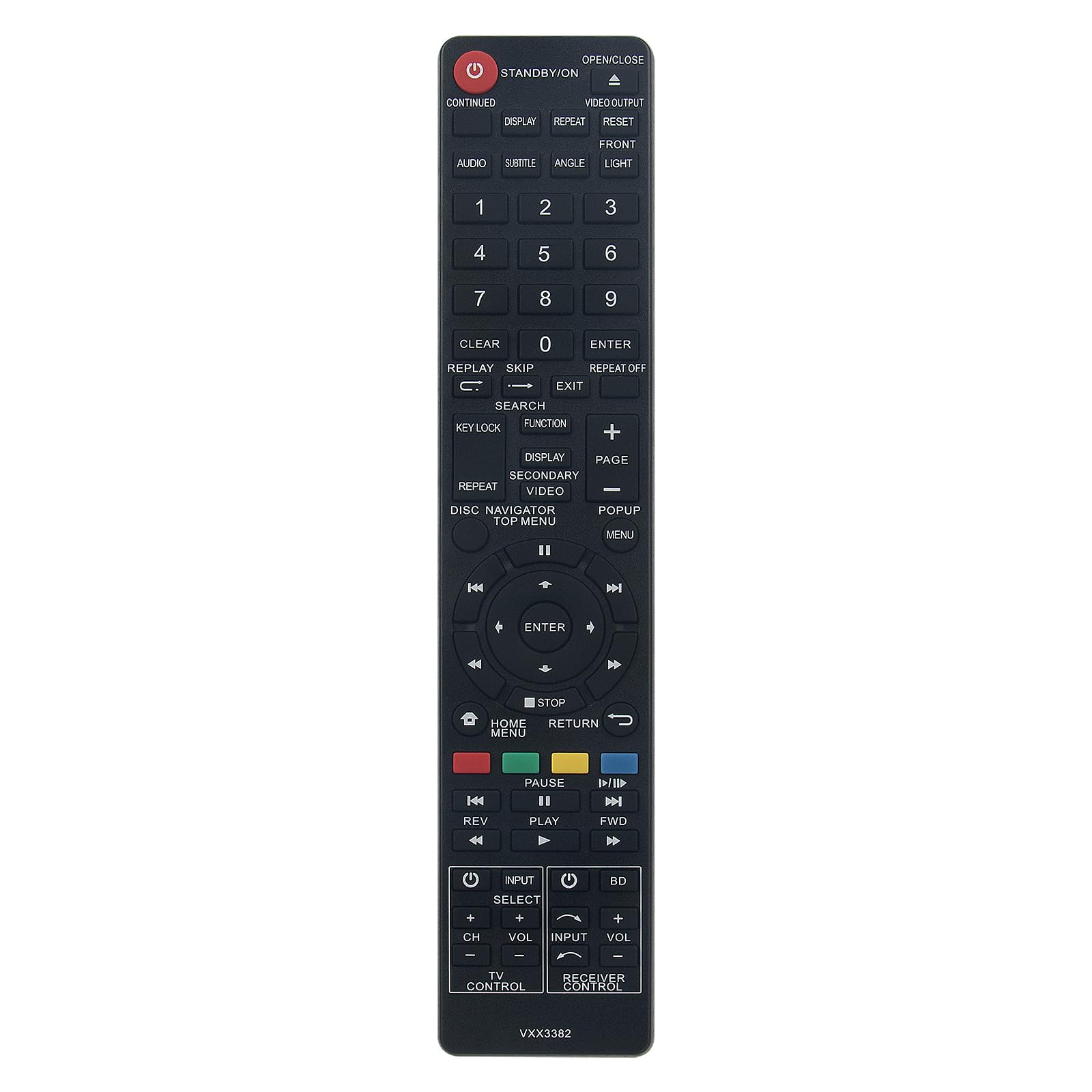 Allimity VXX3382 Replacement Remote Compatible with Pioneer Blu-Ray Disc Player BDP-LX54 BDP-430 BDPLX54 BDP430 Elite BDP-43FD BDP-41FD BDP43FD BDP41FD