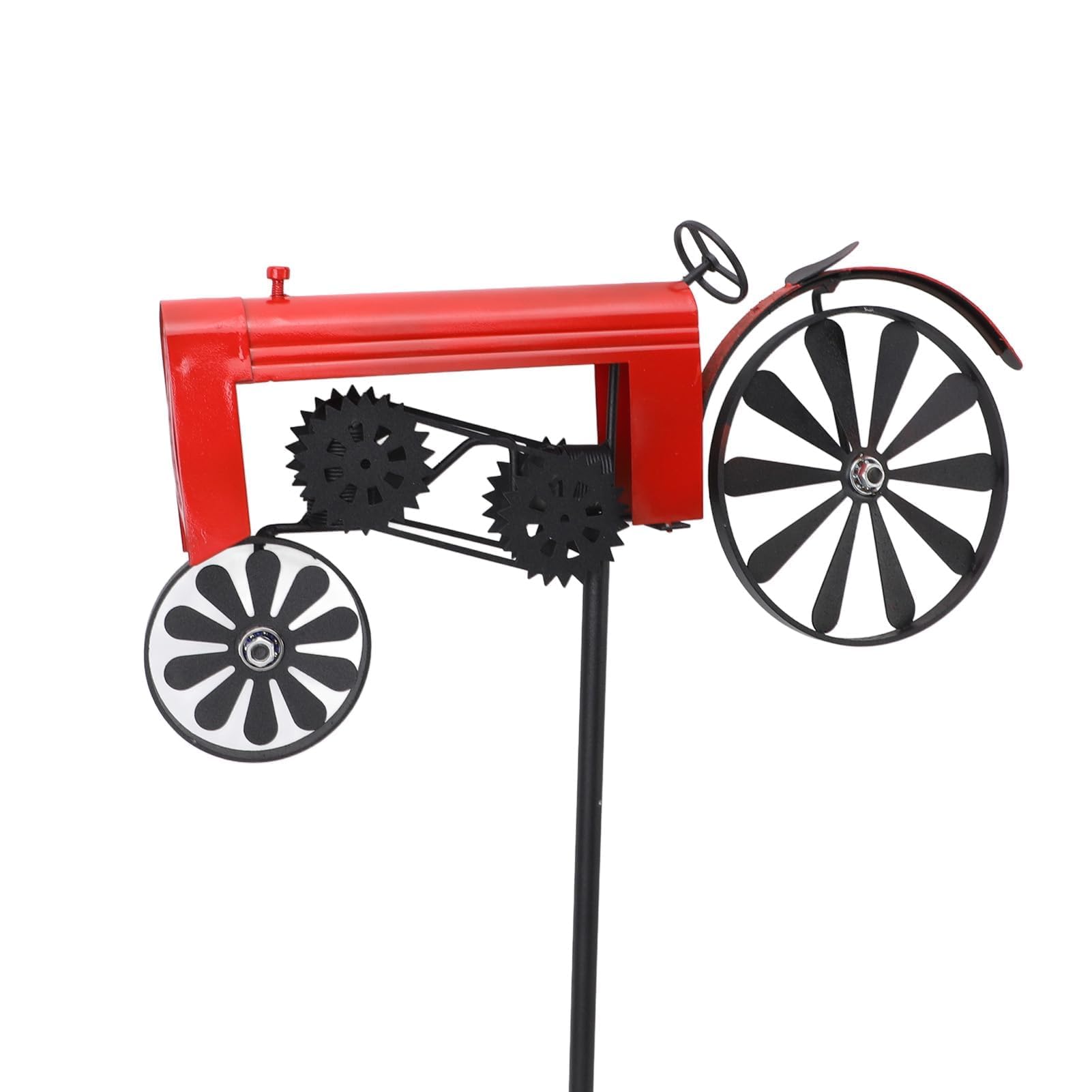 Molinillo de viento para tractor con estacas, molinete para decoración de jardín, dispositivos de pájaros, disuasorio para asustar a los pájaros lejos del patio, granja, estaca de metal al aire libre,