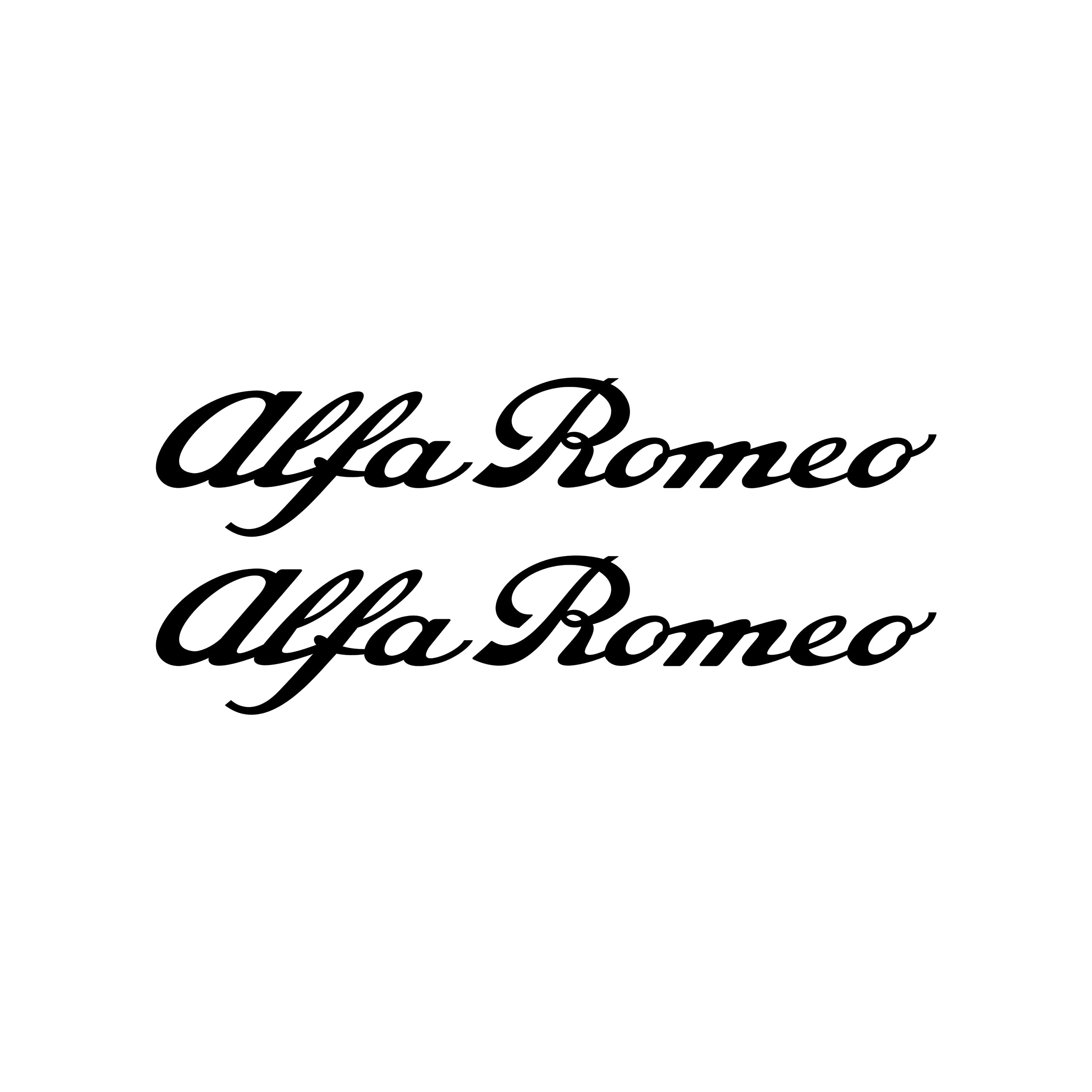 Alfa Romeo Chrome Logo Stickers – 2 Pieces, 25 Cm Length, Pre-Spaced Adhesive For Car Body Or Glass
