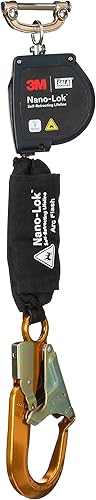 3M DBI-SALA Nano-Lok Arc Flash Línea de vida autorretráctil con conexión rápida 3100578, red, gancho de barras de aluminio, 8 pies