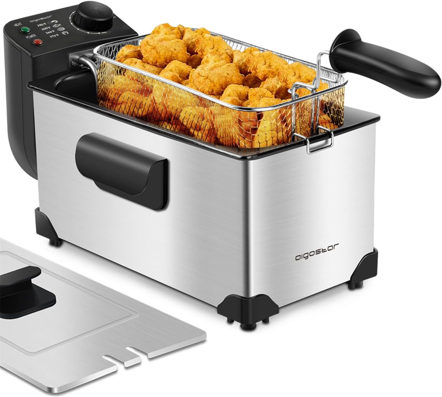 Amazon.com: Aigostar Deep Fryer with Basket, 3L/3.2Qt Stainless Steel ...