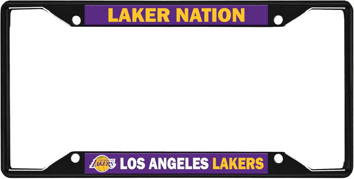NBA Premium Long Lasting Black Metal Team License Plate Frame – 4 Screw Tag Holder with Highlighted Team Pride Cheer - Complement Any Color Truck, SUV, Car (New York Knicks)