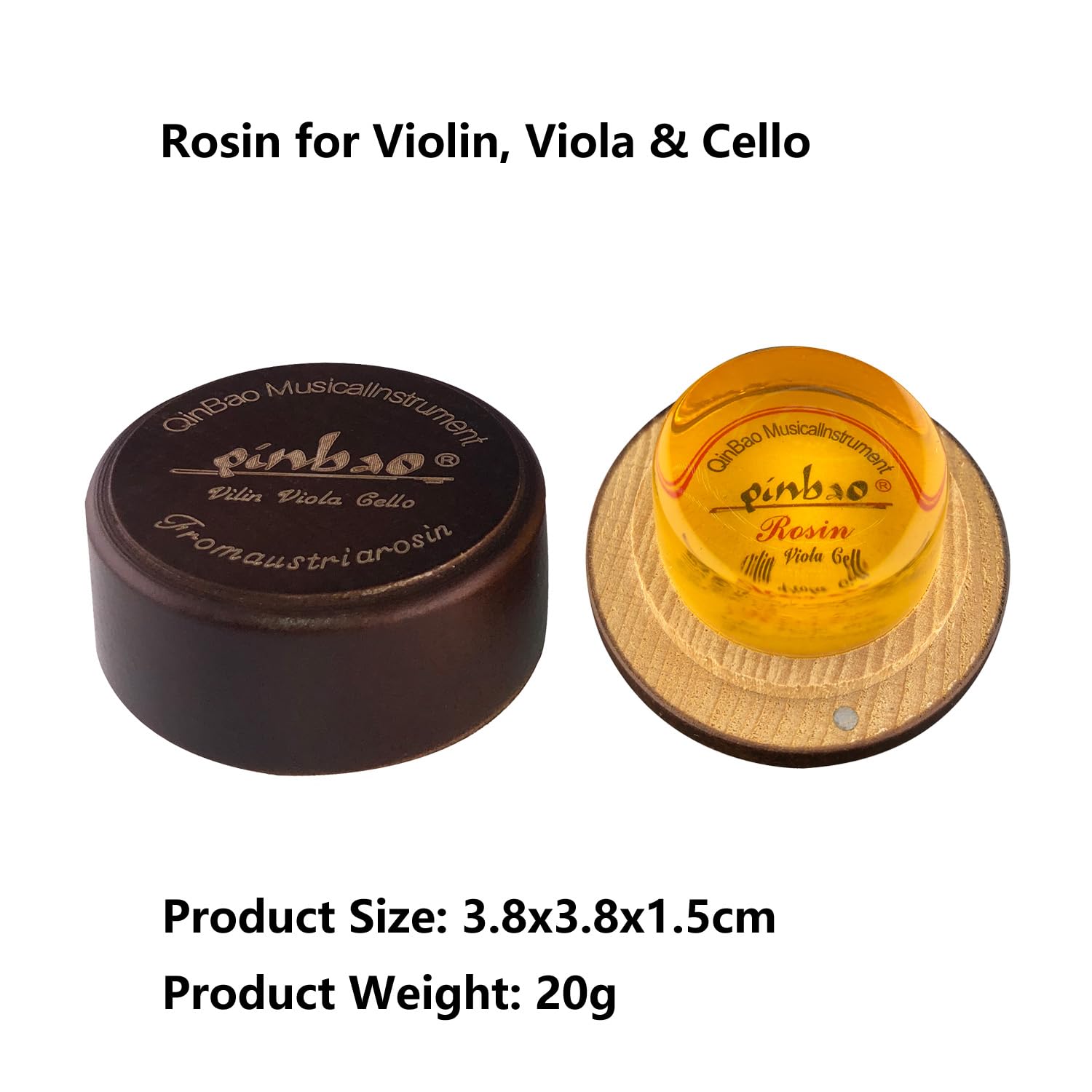 Lot de 2 colophane de qualité supérieure pour violon, alto, violoncelle avec boîte en bois