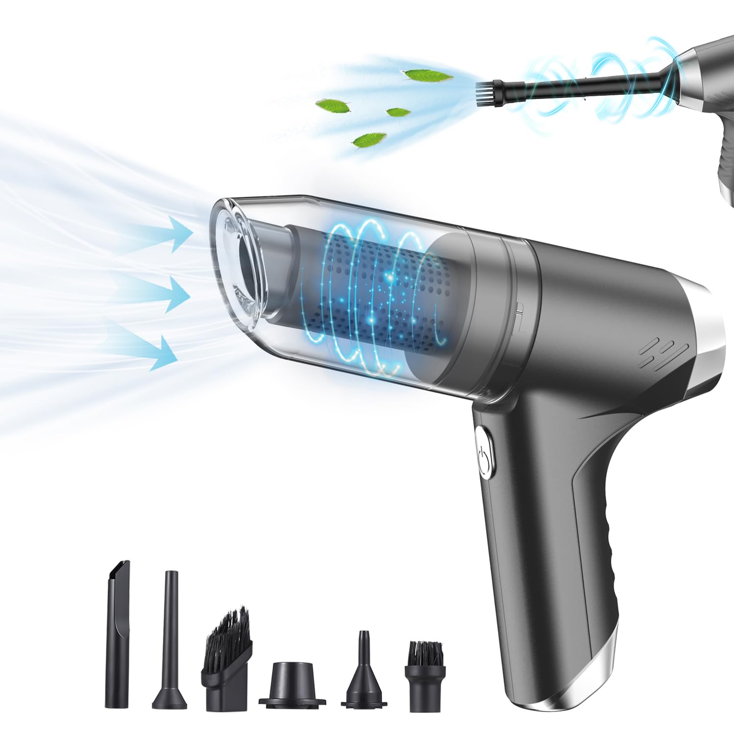 Kavolet Handheld Vacuum Cordless 19000Pa Strong Suction 3 in 1 Dust Buster Air Blower and Hand Pump Vacuum Cleaner 120W High Power Wet and Dry Portable Cleaner Rechargeable-image-37