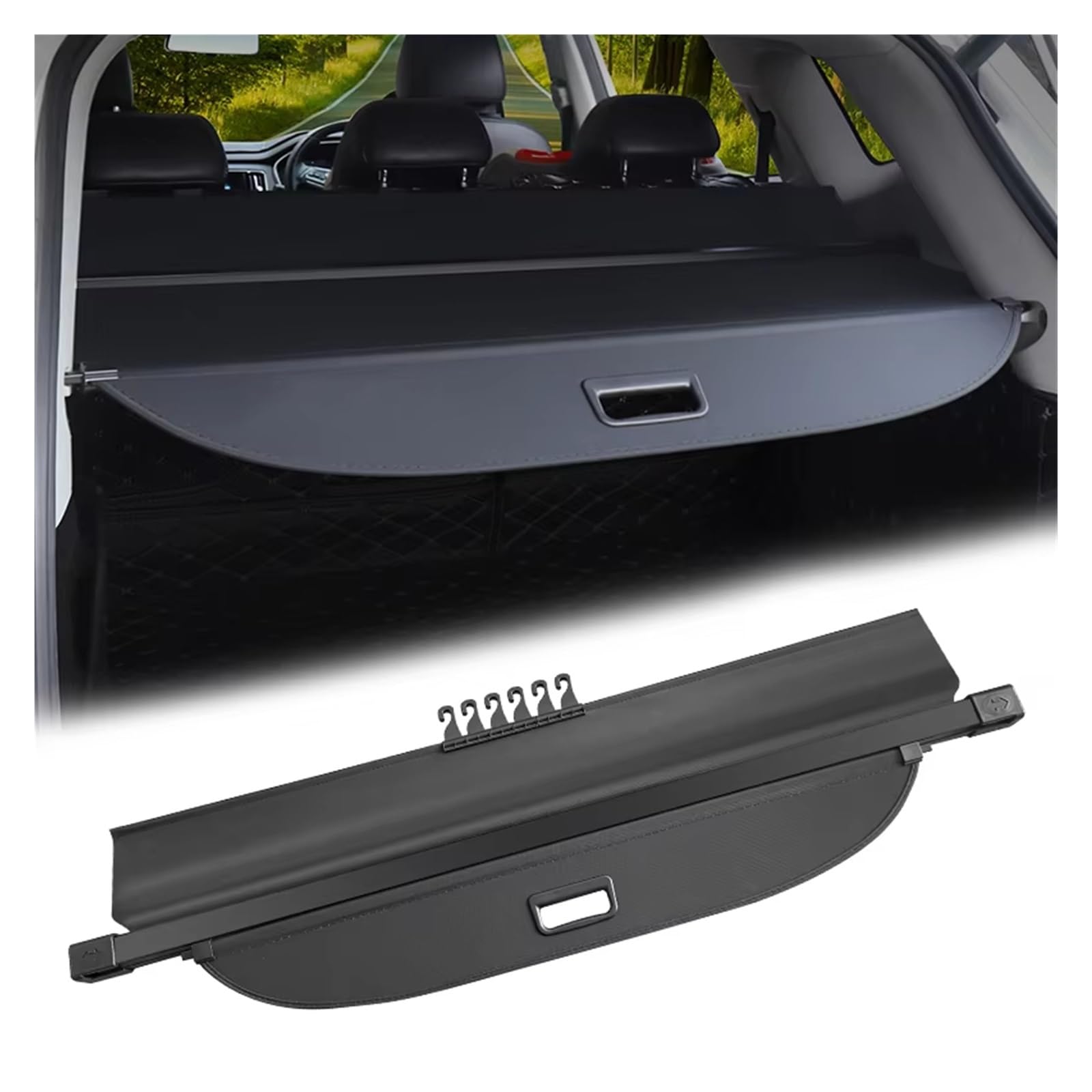 Cubiertas Carga Automóviles para Citroen para Grand para C4 para Picasso 7 Plazas 2014-2018 Cubierta Carga Maletero Retráctil Escudo Anti-Peeping Privacidad Pantalla Retráctil(Fibra de Carbon)