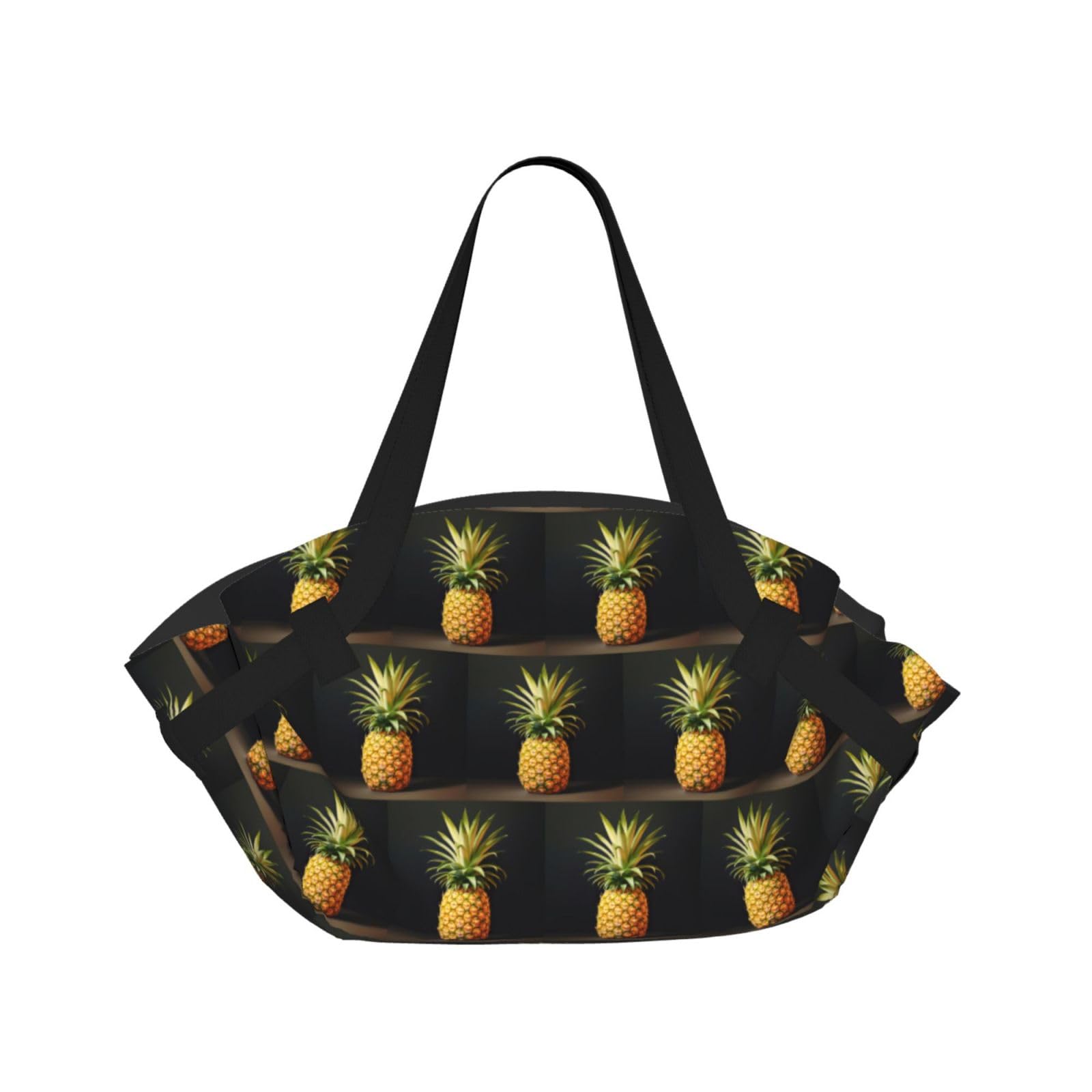 UVBDF pineapple Painting 2-in-1 Camping Blanket Tote, Waterproof Stylish Printed Outdoor Bag for Beach Park and Picnic
