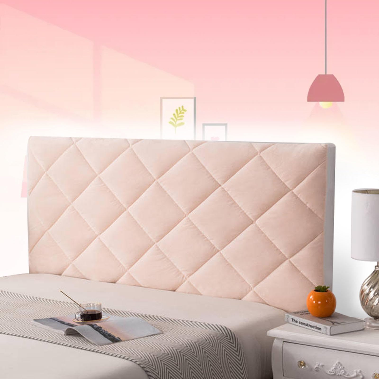 Bed Headboard Cover King Size Headboard Covers Double Bed Bed Headboards Slipcover Quilted Thickening Decoration Stretch Quilted Bed Head Covers,pink-100cm