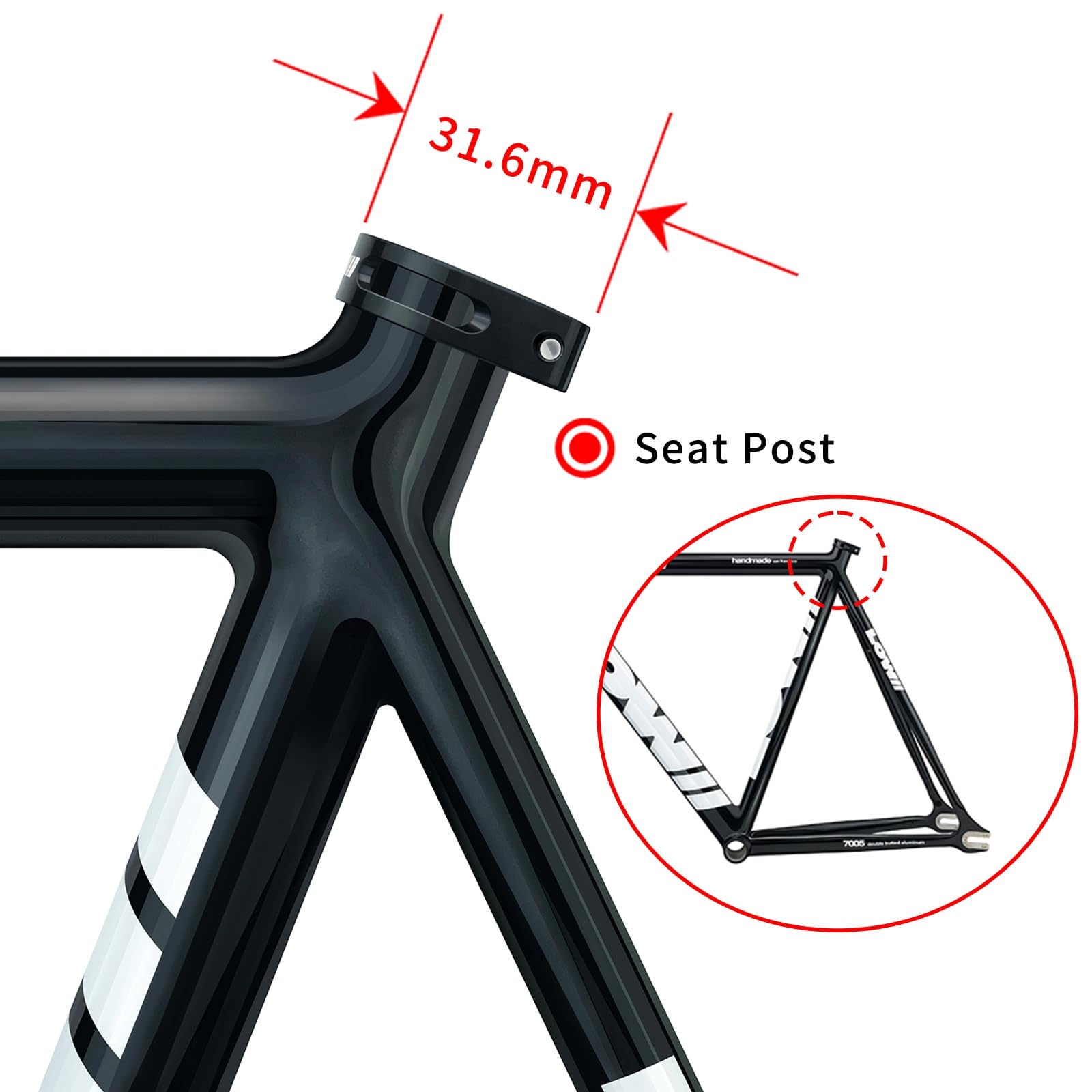 700C Cuadro De Bici De Piñón Fijo Con Horquilla De Carbono 53/55/57cm | Freno De V Y Liberación Rápida 100/120mm, Marco De Bicicleta De Pista De Carreras De Aluminio