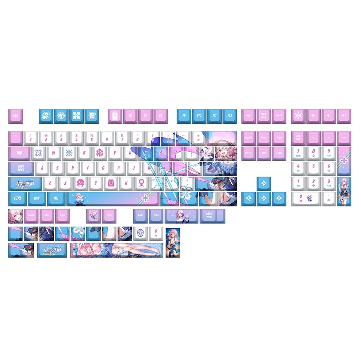 原神　崩壊スターレイル　ZZZ キーボードボタン　6点まとめセット 崩壊：スターレイル カフカ キーボード 87キー 知秋軸 崩壊