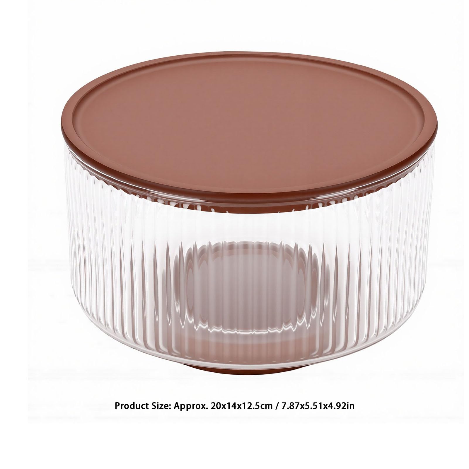 Aramox Ensaladera de Vidrio con Base y Tapa de Madera Cuenco de Vidrio para Mezclar y Servir de 20 Cm Cuenco de Mesa Decorativo para Cenas Familiares Fiestas Reuniones con Exhibidor Almacenamiento