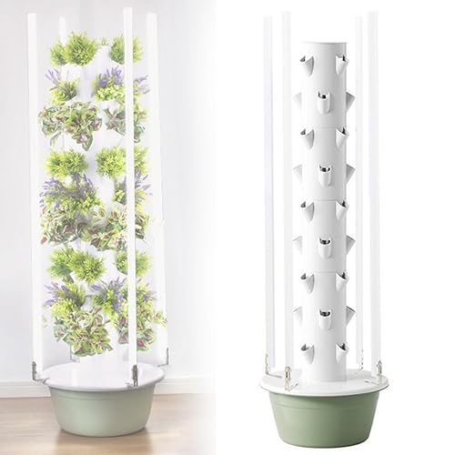 Indoor Hydroponic Gardens Tower with Led Grow Lights, Hydroponic Tower with Hydrating Pump, Adapter, Net Pots, Tower Garden Hydroponics Growing for Herbs and Vegetables(Nine Floors) - Nine Floors