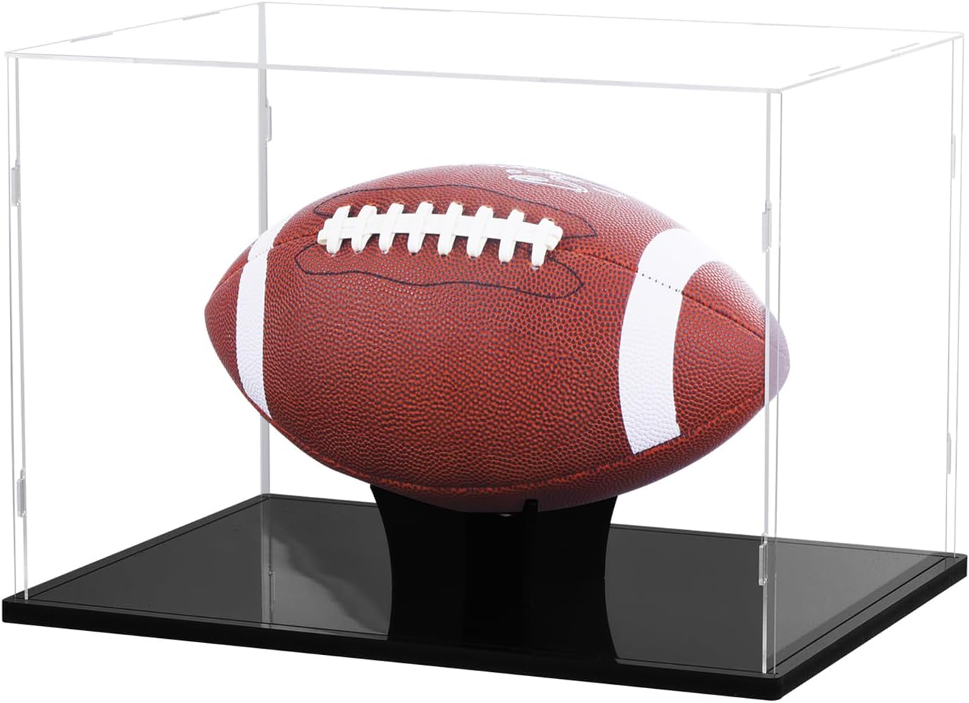 Football Display Case Full Size, Acrylic Clear Box with Stand, UV Protected Memorabilia Holder, for Autographed Football Fans & Collectors, Sports Collectibles