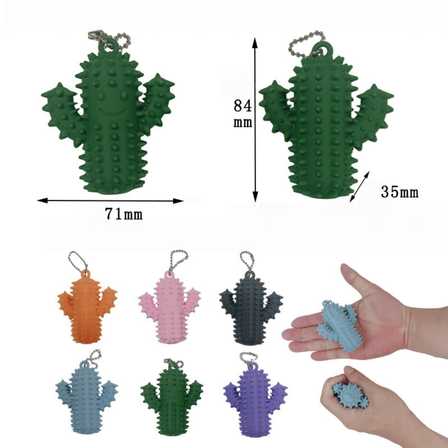 Silikonowa zabawka fidget, sensoryczna zabawka antystresowa do biura, szkoły, w podróży i do domu, prezent do relaksu (pomarańczowy (A), 6 sztuk w zestawie