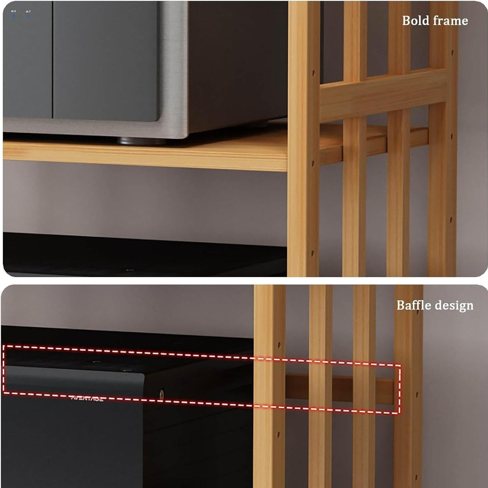 Bamboe Tv Rack Hifi Shelf Audio Cabinet, Audio Rack met 2/3/4/5 Niveaus