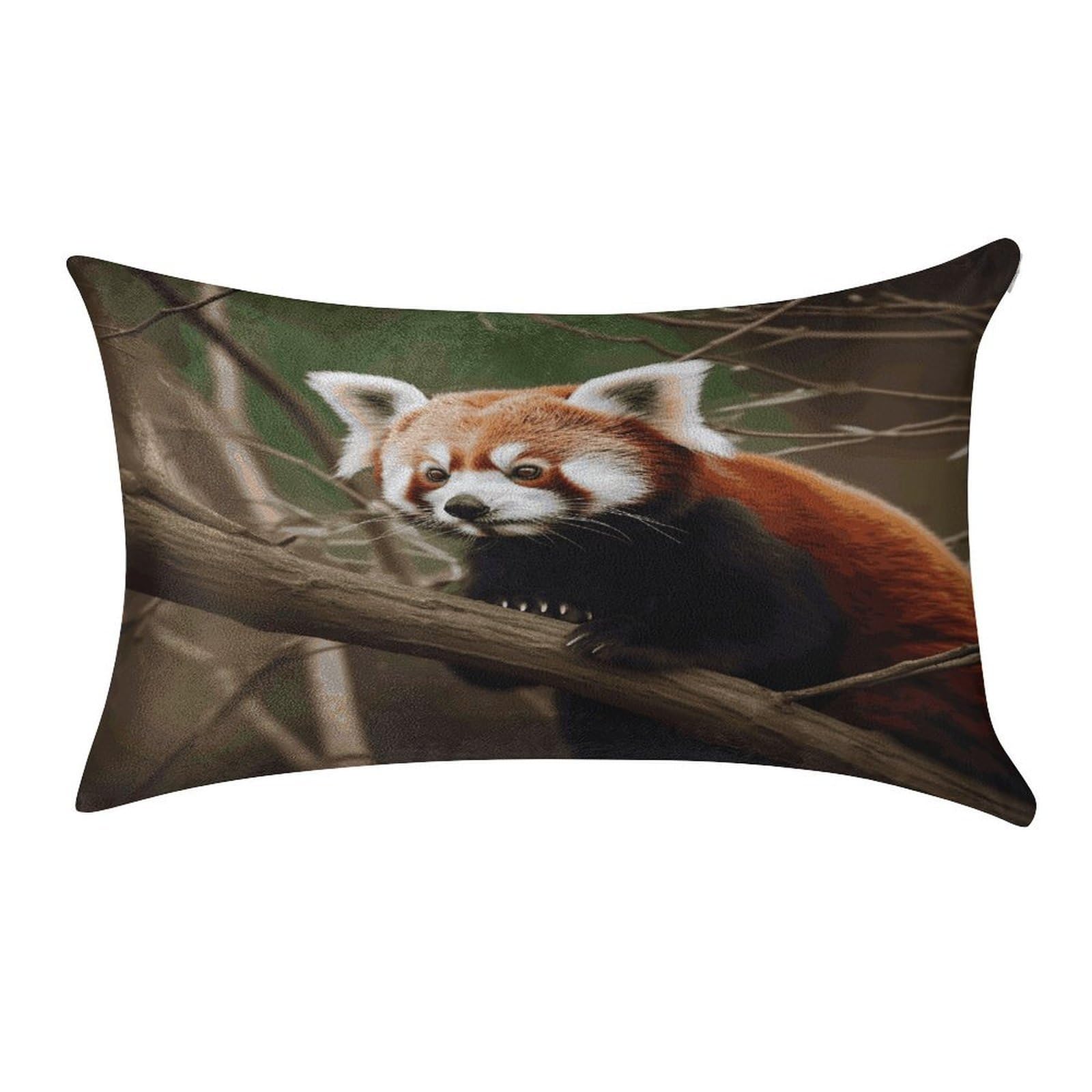 MUSM Red Panda on Tree Branch Pillow Case 12"X20" Luxury Velvet Throw Pillow Cover Fade Resistant Cozy Soft Pillowcases Pillow Protector Pillow Shams Lumbar Pillow Shells for Home&Gifts