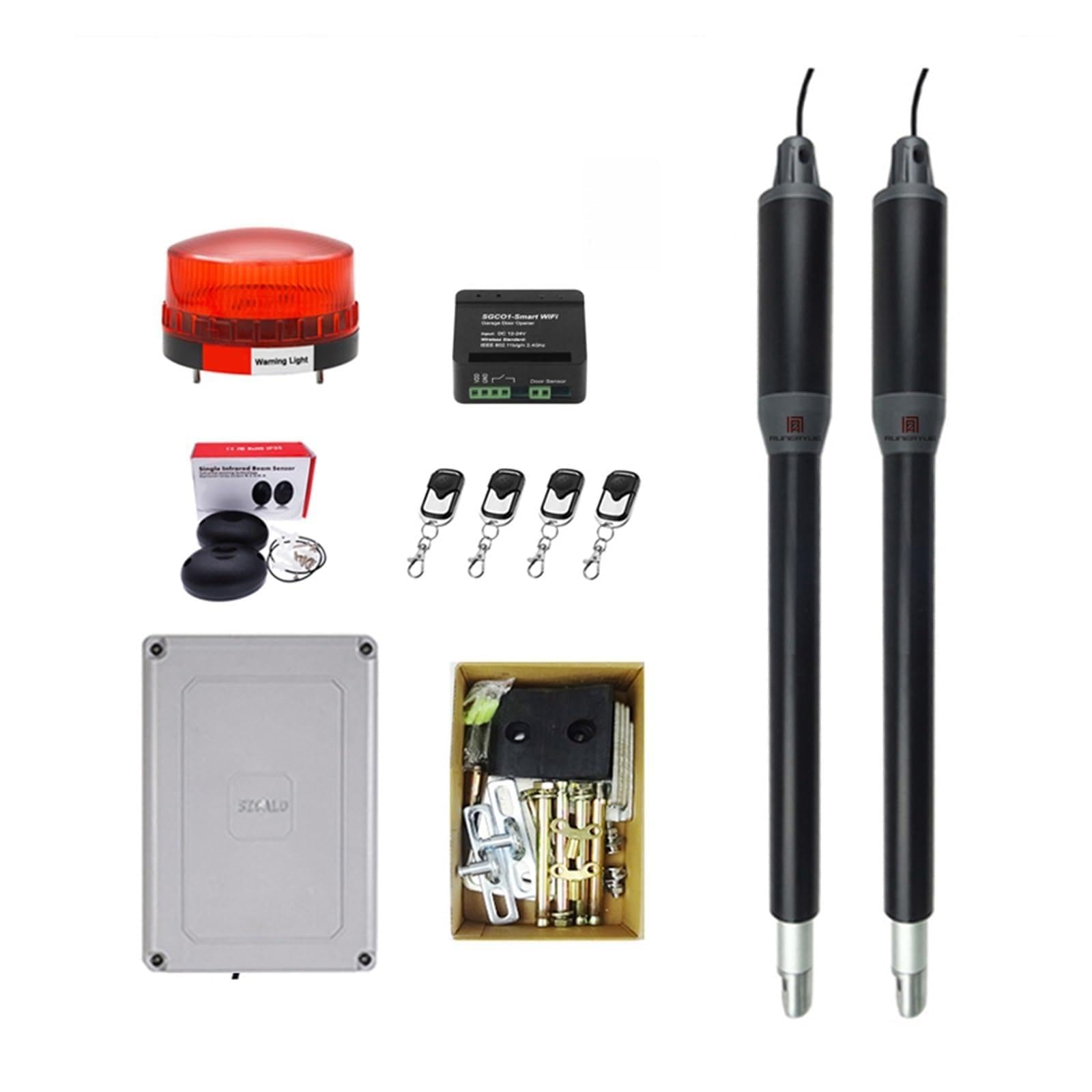 Rsgxlfqzvak Kit D Automatic Door Opener, Controller Electric Linear Actuator 300Kgs Engine Motor System Automatic Swing Gate Opener With Dual Thick Arms Kit(Kit D)