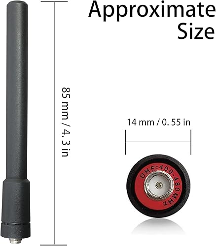 Miniatura 2 de Antena corta de radio bidireccional con SMA hembra, antena elástica y no deformable de 3.4 pulgadas para Walkie Talkies UHF 400-480MHz, para Samcom