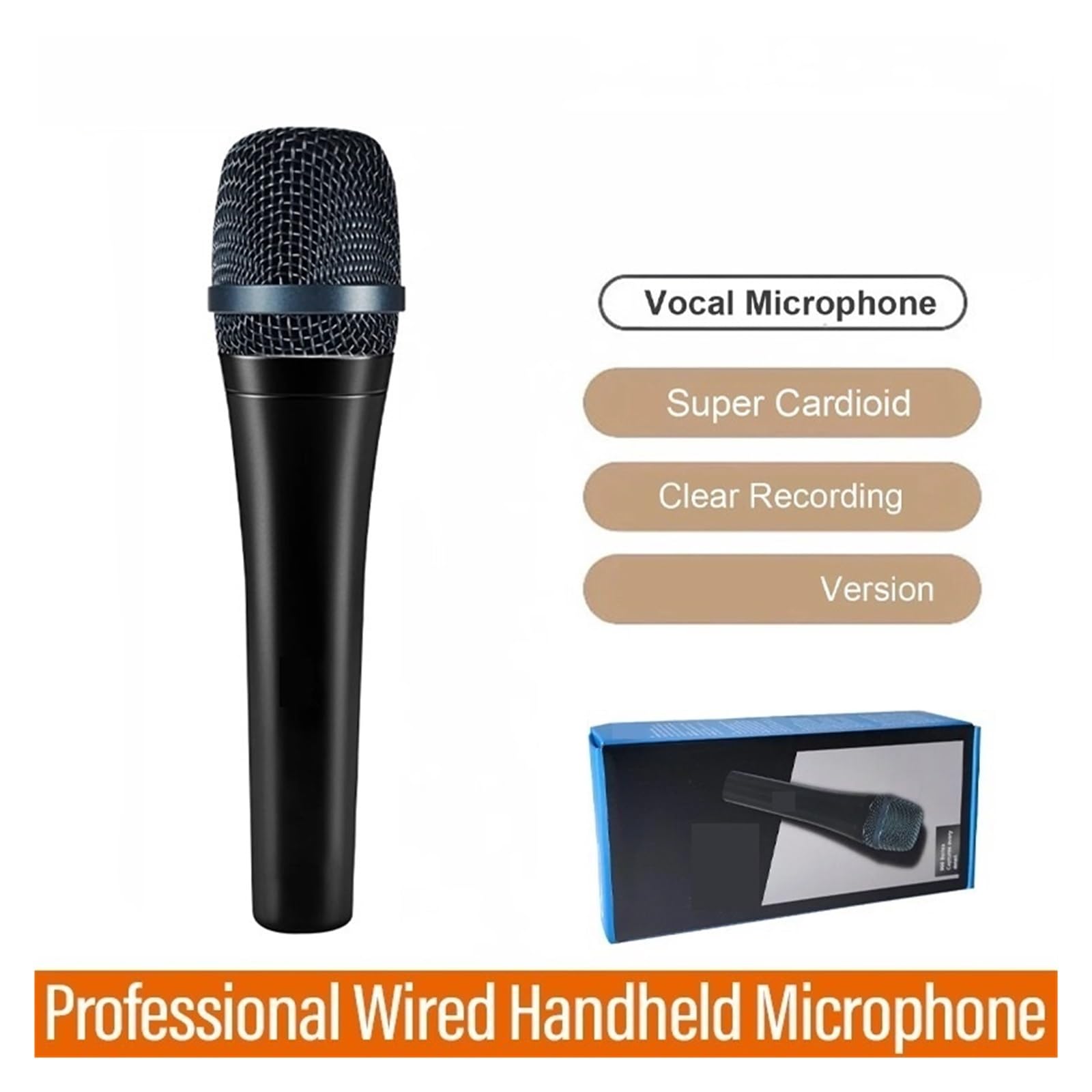 Microfono Dinamico Supercardioide Microfono Palmare Professionale Cablato For Karaoke, Canto, Registrazione BBOX, Microfono Vocale