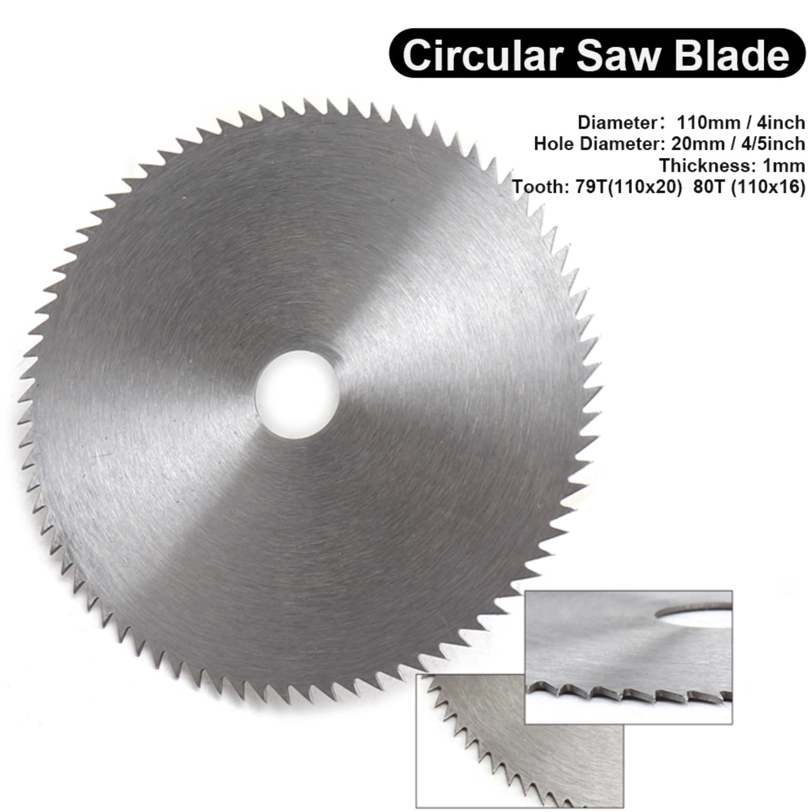 Brzeszczot do cięcia metalu 1PC 4.5 Cal 110mm stalowy brzeszczot piły tarczowej HSS Mini tarcza tnąca narzędzie obrotowe do drewna plastik aluminium otwór 16mm/20mm(20mm)