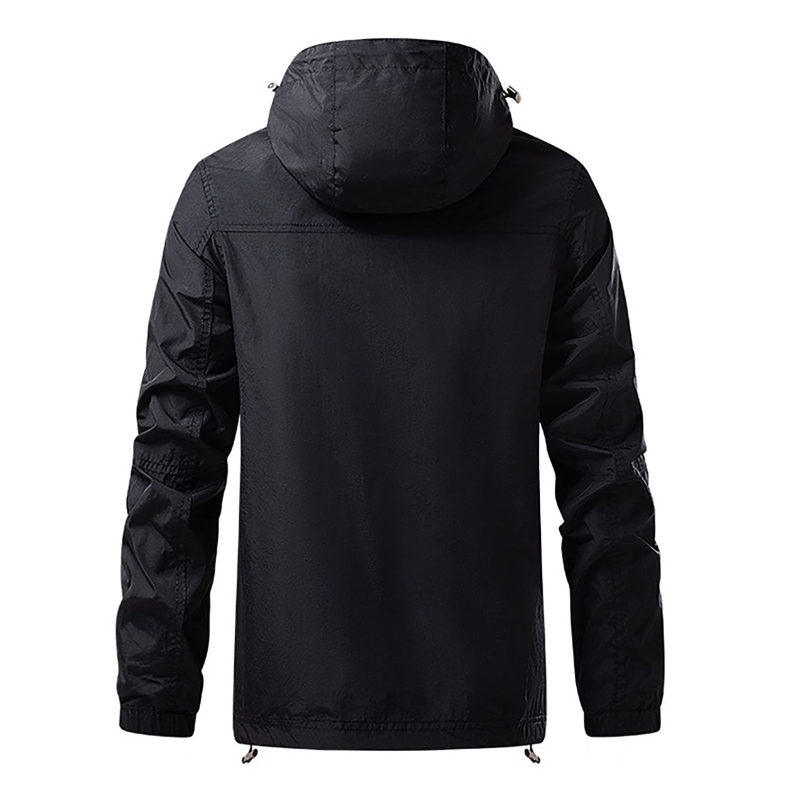 Generisch Chubasquero para hombre, impermeable, ligero, para camping, senderismo, chaqueta softshell, chaqueta cortavientos plegable, chaqueta de entrenamiento, resistente al viento, chaqueta
