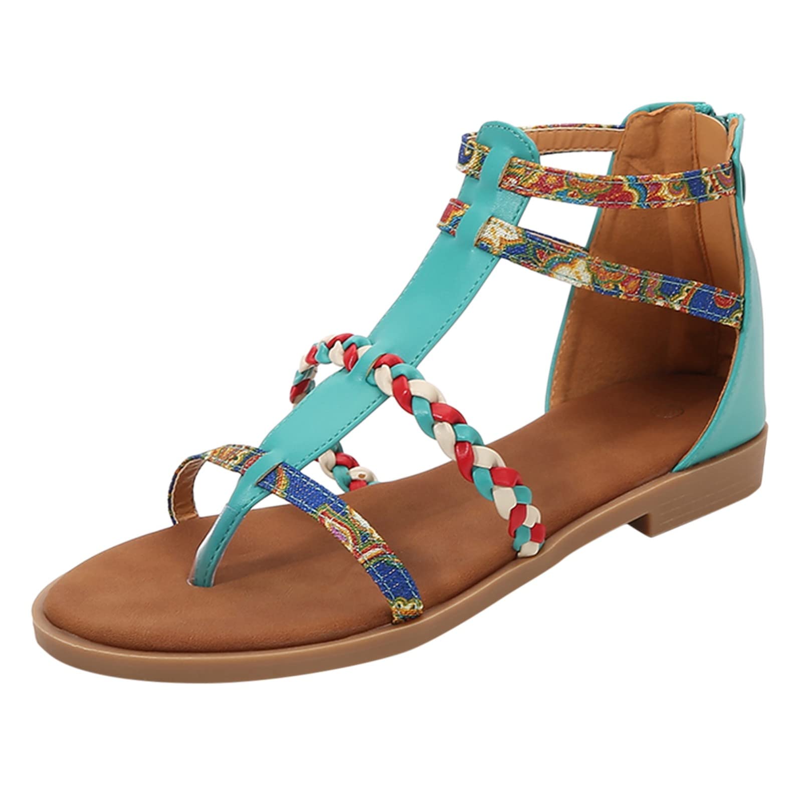 Sandali Donna Bassi Eleganti Alla Schiava Scarpe basse da donna Sandali casual bohémien da spiaggia Infradito Ciabattine Eleganti Sandalo Estivo Elegante