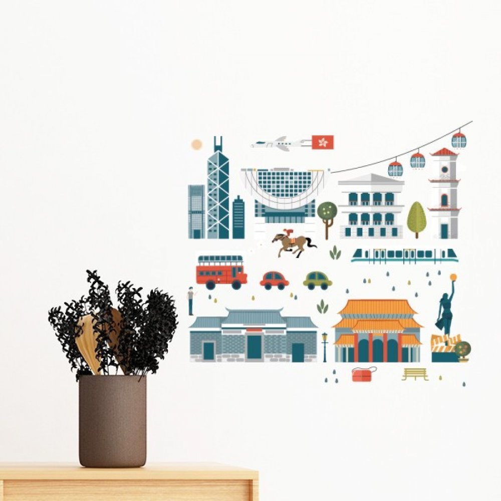 Hong Kong précieux visiting sticker amovible de 40cm lavable pour chambre DIY