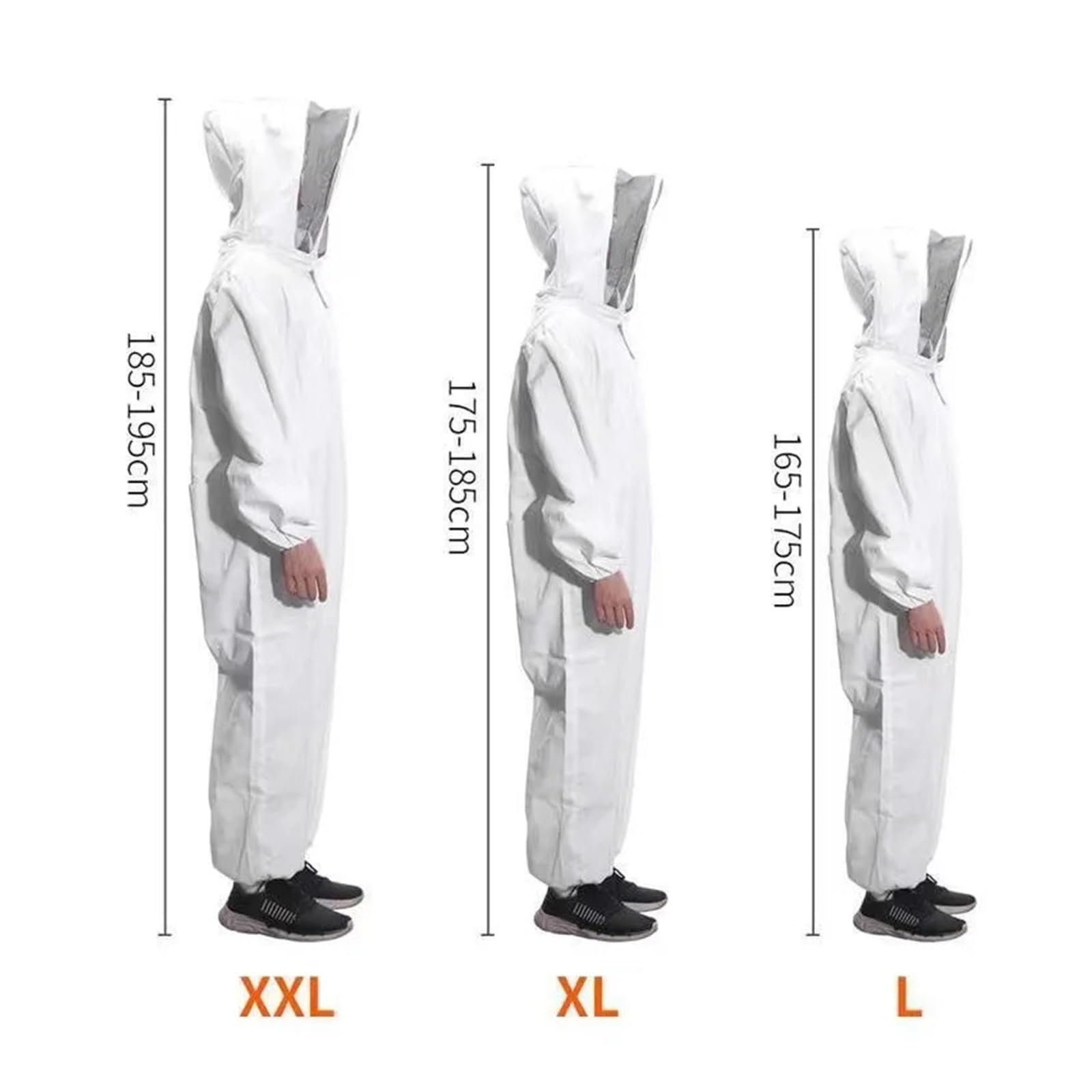 Traje Apicultor Hombre Traje de apicultura de cuerpo completo, mono de tela, velo, capucha, guantes, sombrero, Jaket, equipo protector de apicultor