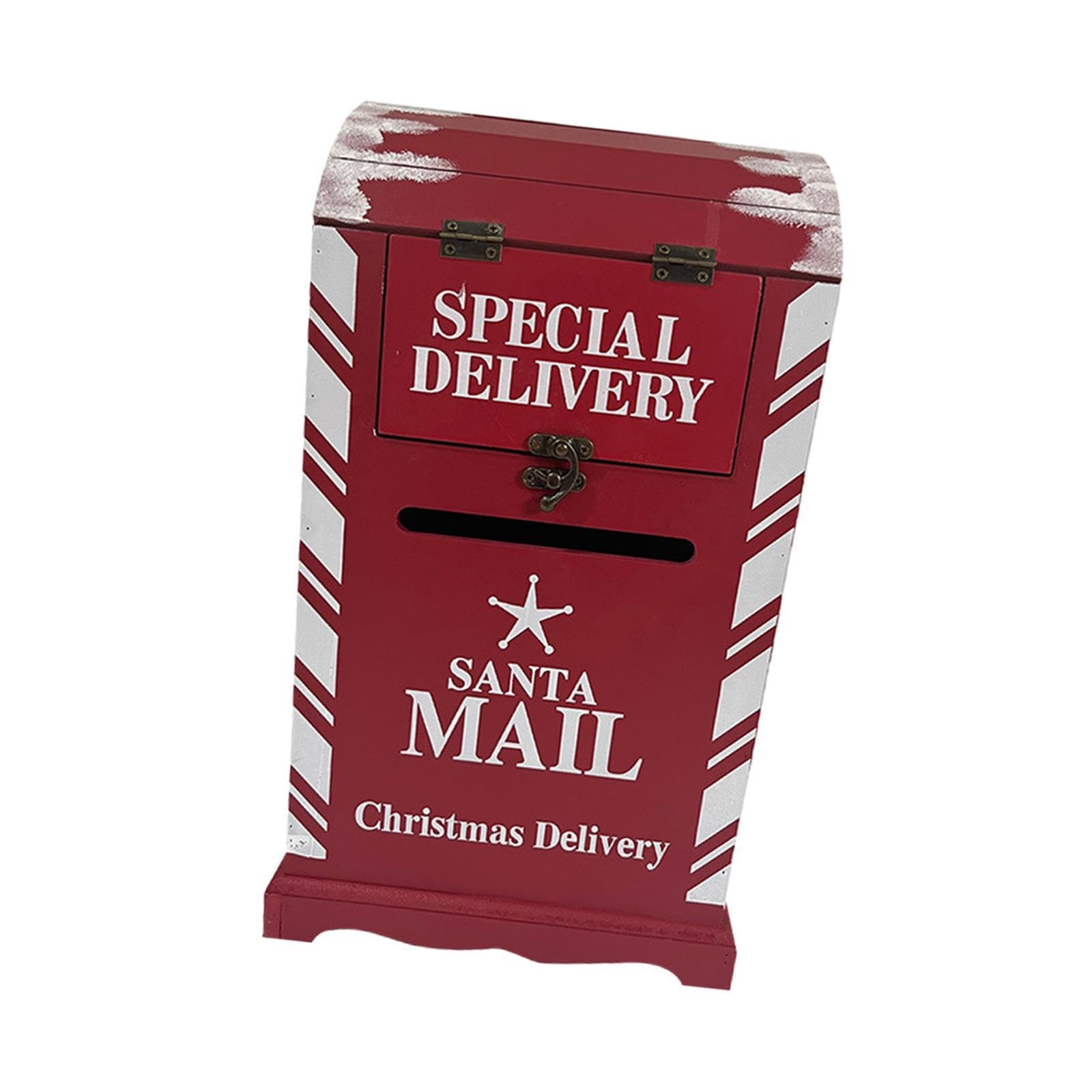 POXZSFX Charming Xmas Delivery Mailbox For Outside Home Decor For Nostalgic Holiday Decor Enhancing Christmas Celebrations Outdoors Santa Mailbox Post Box