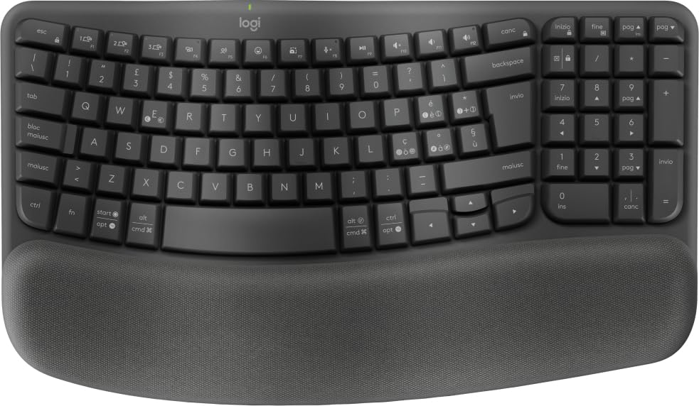 Logitech Wave Keys Wireless ergonómico Keyboard - ITA QWERTY