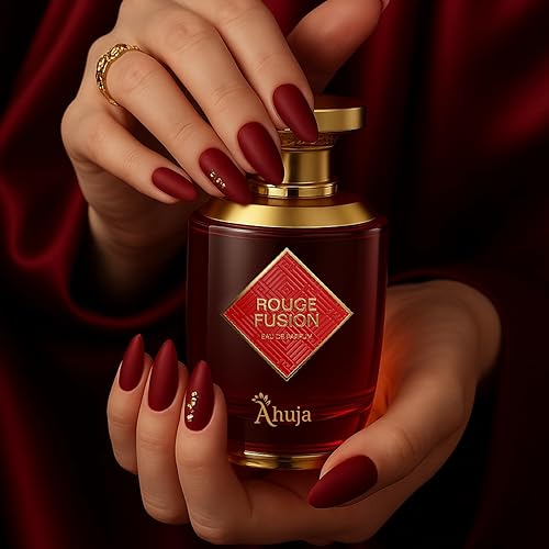 Miniatura 7 de AHUJA Rouge Fusion Eau De Parfum Unisex (3.4 fl oz)  Colonia de larga duración para hombres y mujeres  Notas de cítricos, vainilla, rosa, pino y